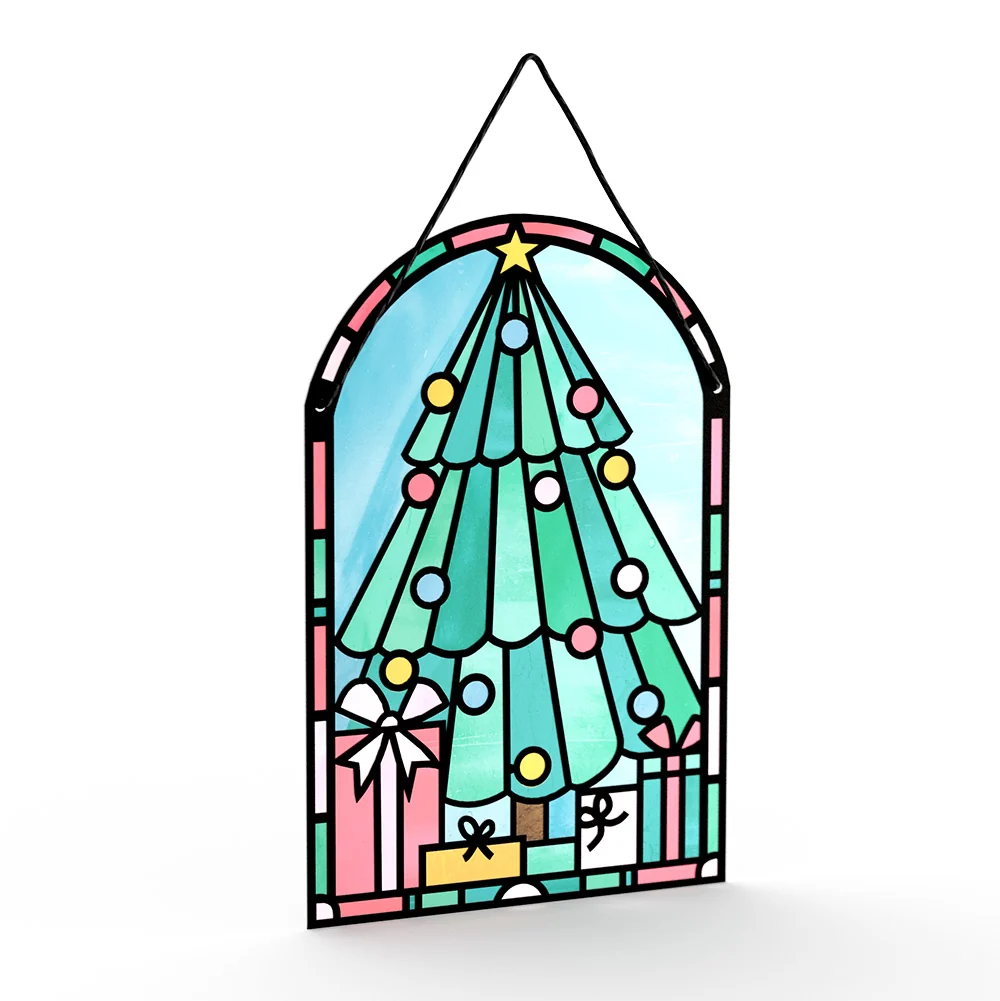 Lovepop Merry Christmas Tree Suncatcher Card and Funny Sentiment Set Glass - Image 3