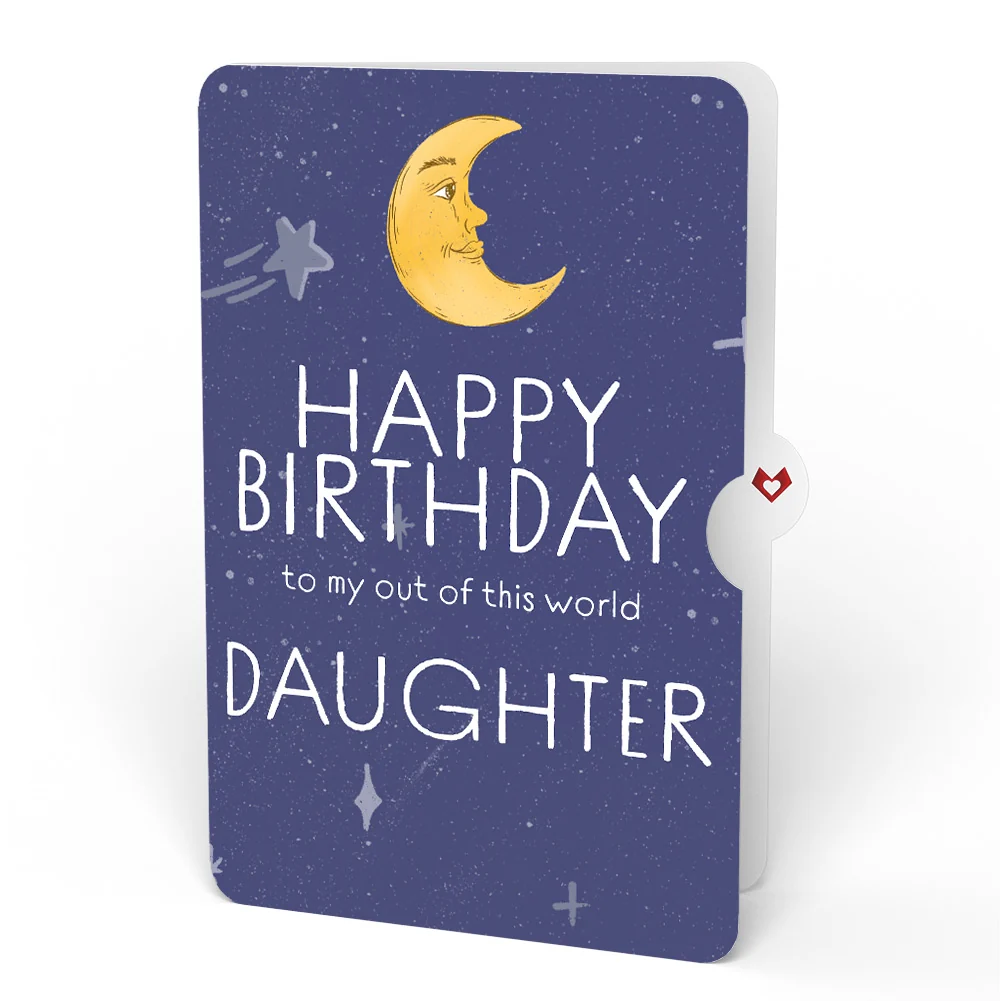 Lovepop Love You to the Moon and Back Birthday Light-Up Pop-Up Card and Sentiment Set for Daughter - Image 4