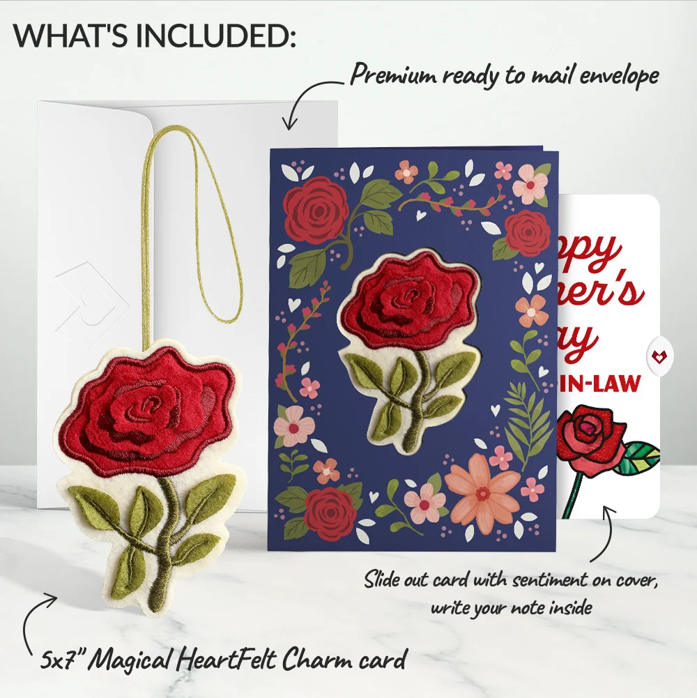 Lovepop Everlasting Rose Mother’s Day HeartFelt Charm Card and Sentiment Set for Mother-in-Law - Image 2