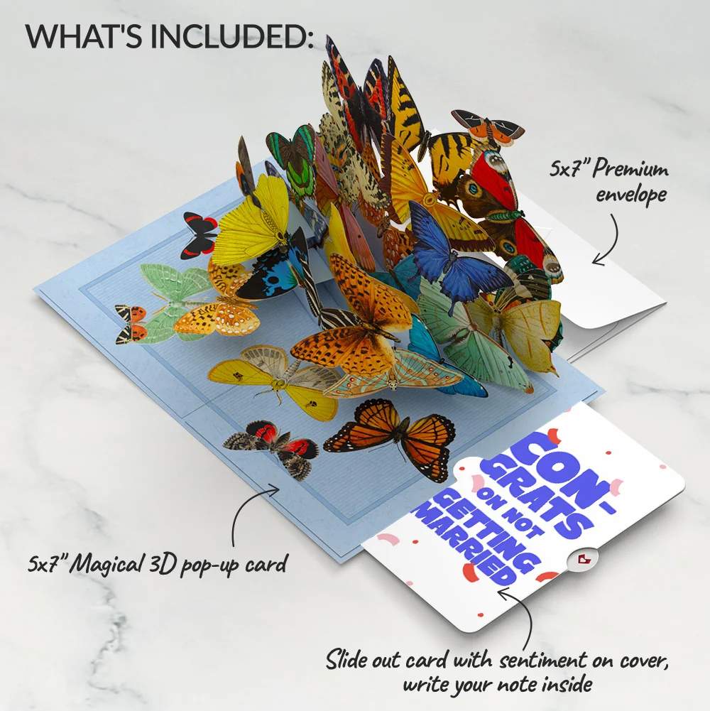 Lovepop Butterflies in Flight Breakup Pop-Up Card and Playful Confetti Sentiment Set - Image 2