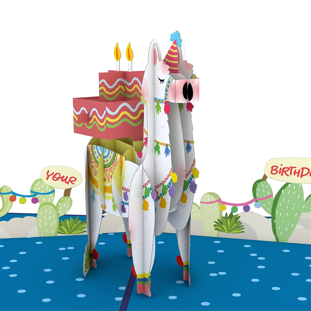 Lovepop Happy Birthday Llama Pop-Up Card - Image 2