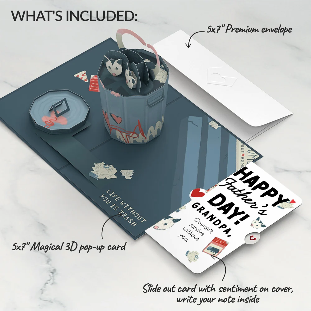 Lovepop Life Without You Is Trash Possums Father’s Day Pop-Up Card and Sentiment Set for Grandfather - Image 2