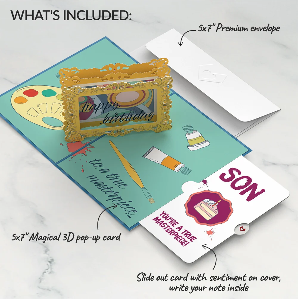 Lovepop Happy Birthday to a True Masterpiece Pop-Up Card and Sentiment Set for Son - Image 2
