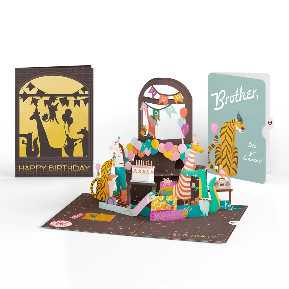 Lovepop Party Animals Birthday Pop-Up Card and Sentiment Set for Brother
