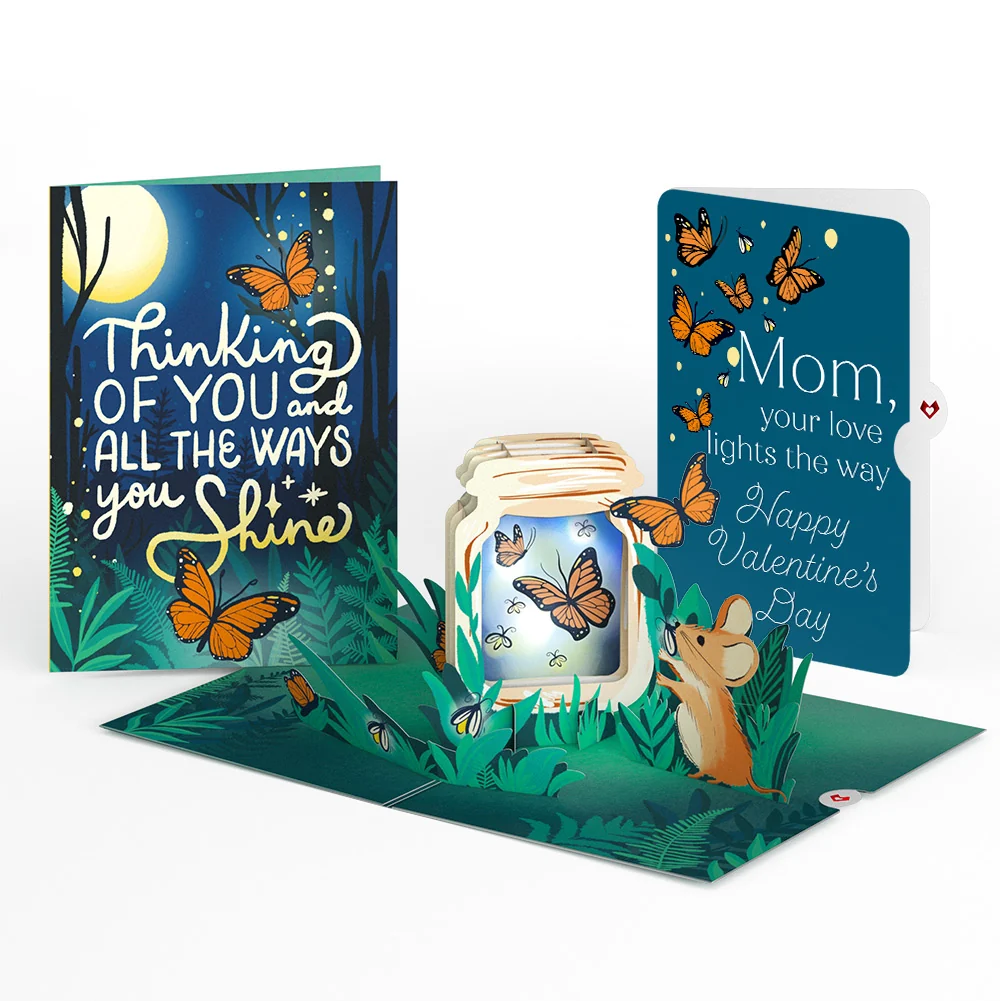 Lovepop Thinking of You Butterfly Jar Valentine Light-Up Pop-Up Card and Sentiment Set for Mom