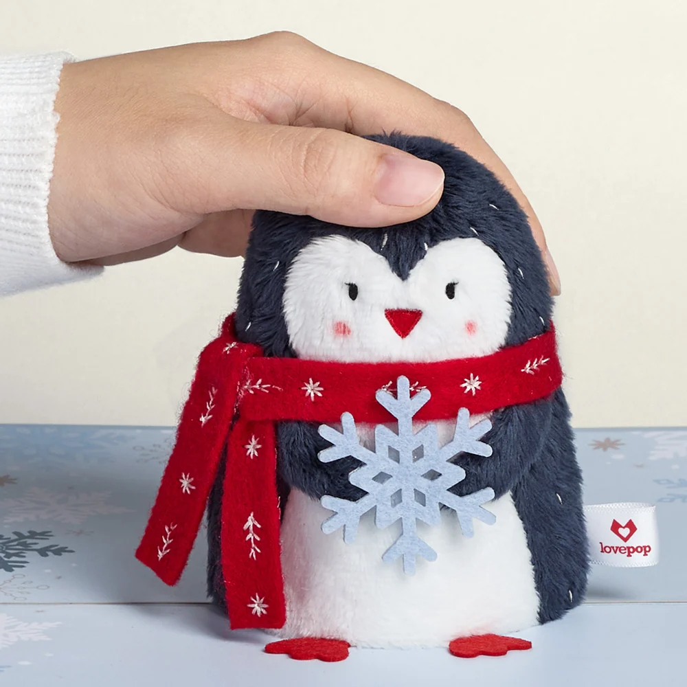 Lovepop 'Warm Winter Wishes' Holiday Penguin Plushpop Card - Image 2