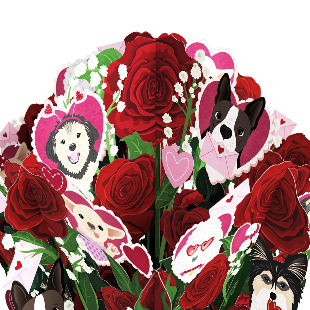 Lovepop I Woof You Dog Valentine Bouquet and Sentiment Set for Boyfriend Vase - Image 3