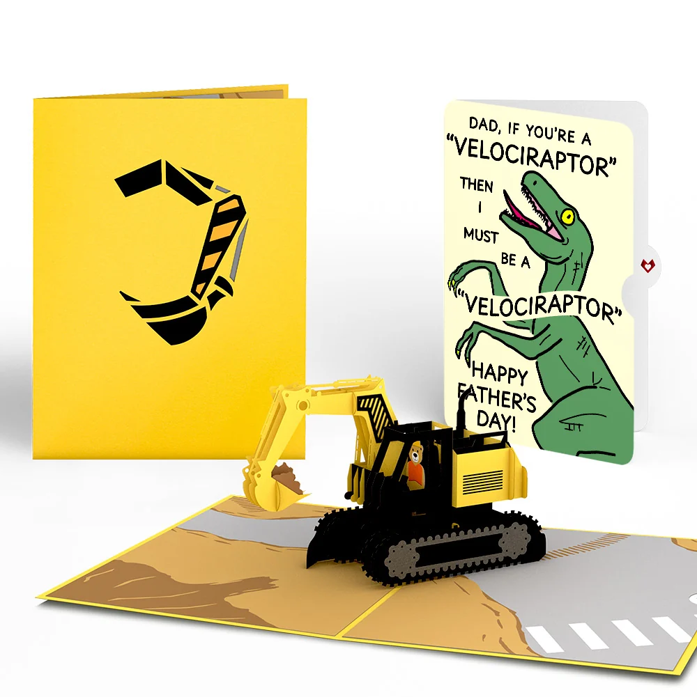 Lovepop Excavator Father's Day Pop-Up Card and Velociraptor Sentiment Set