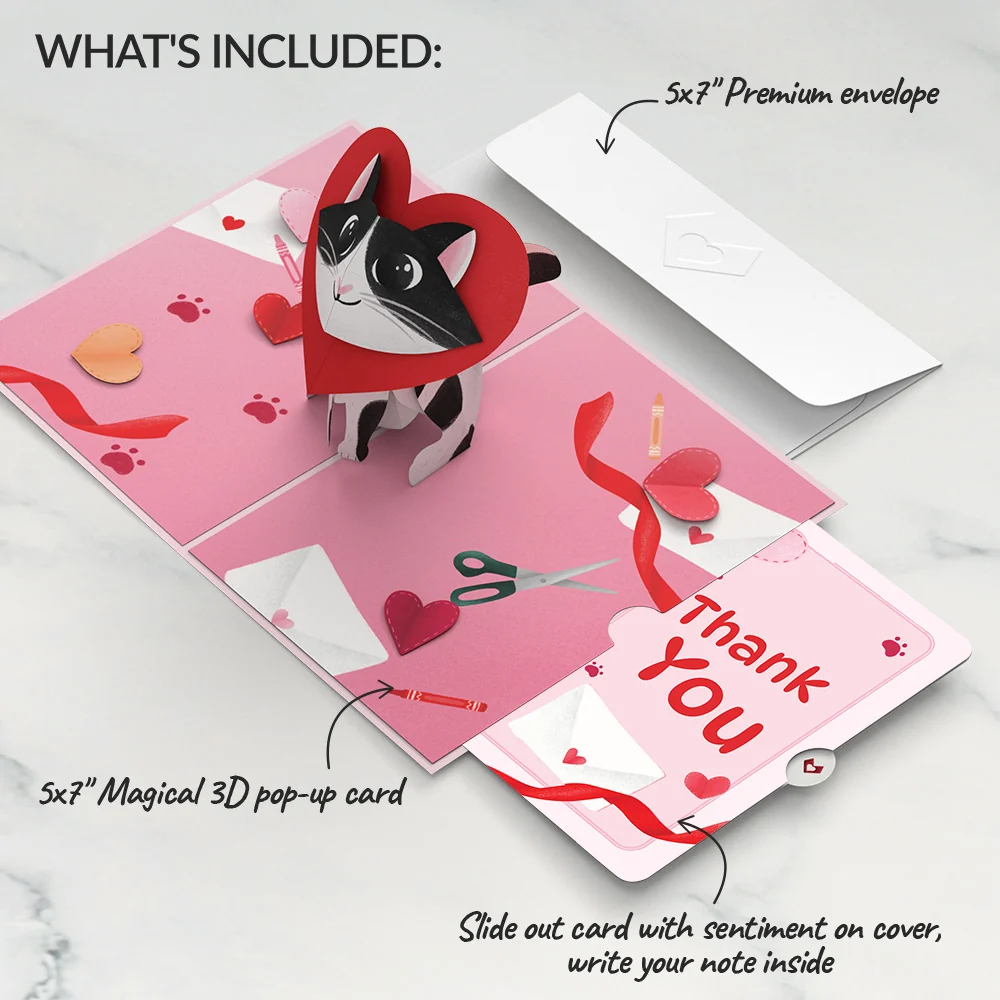 Lovepop Crafty Love Cat Thank You Pop-Up Card and Sentiment Set - Image 2