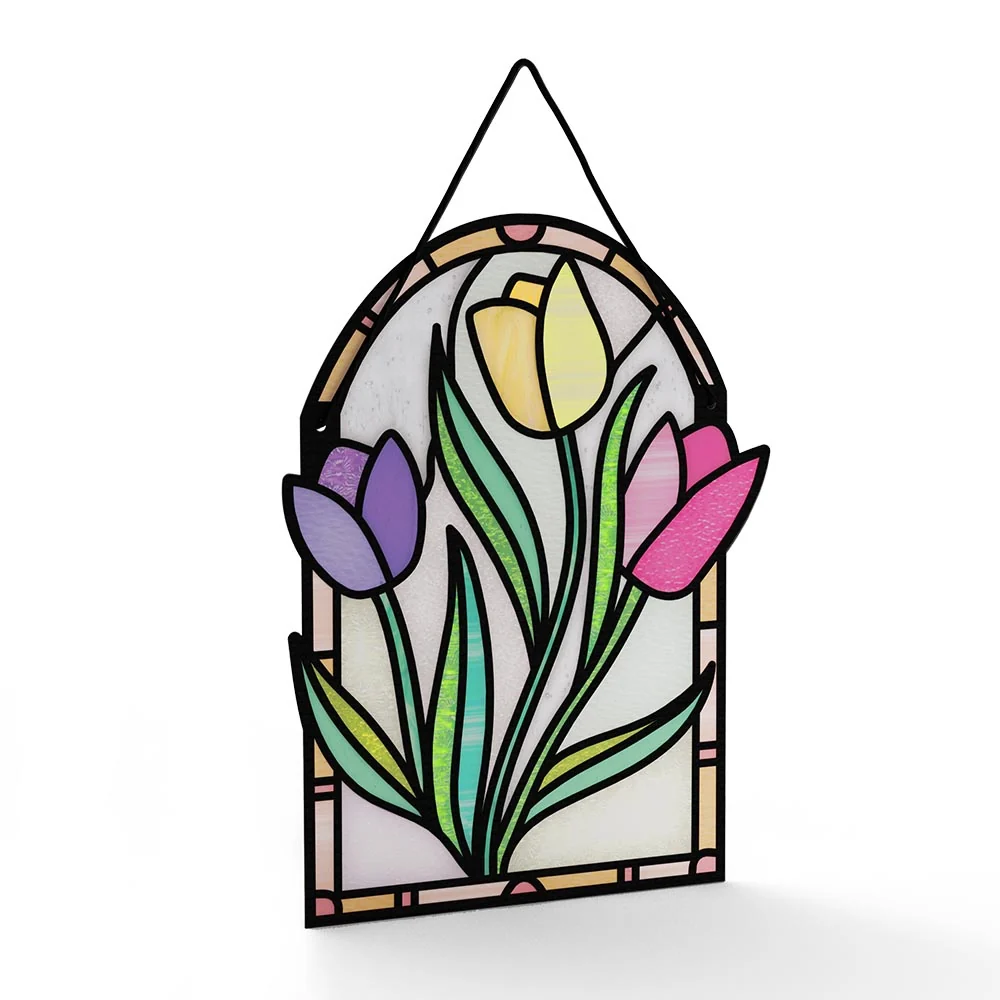 Lovepop Cheerful Tulips Suncatcher Card & Pop-Up Bouquet Bundle - Image 3