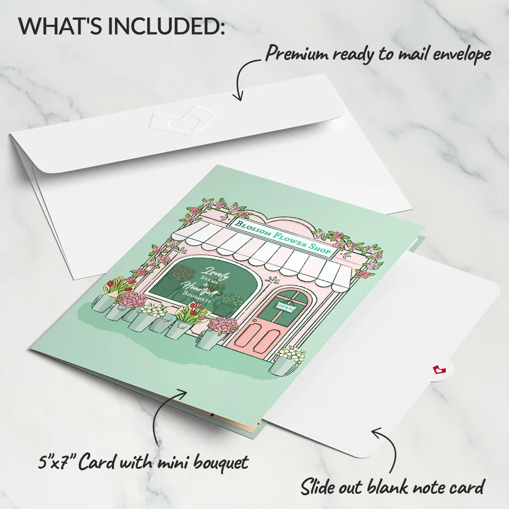 Lovepop Blossom Flower Shop Card with Mini Bouquet - Image 6