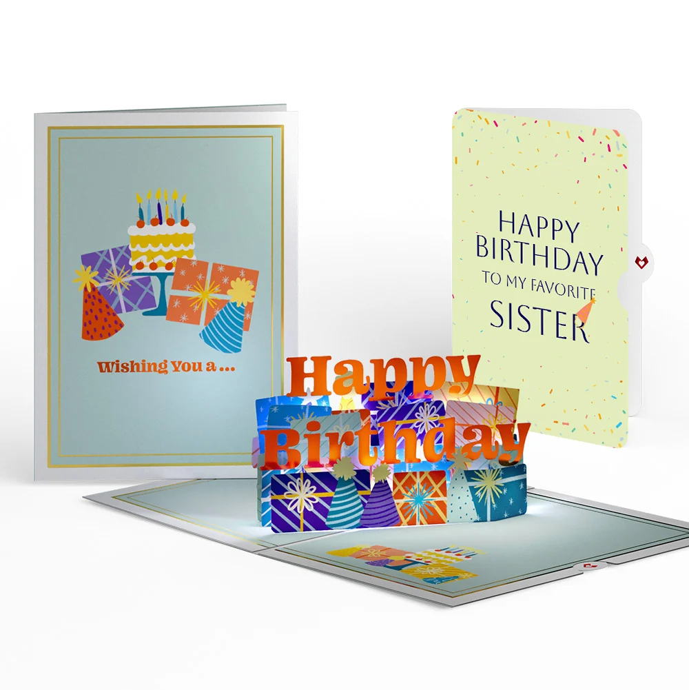 Lovepop Wishing You a Happy Birthday Music and Lights Pop-Up Card and Sentiment Set for Sister