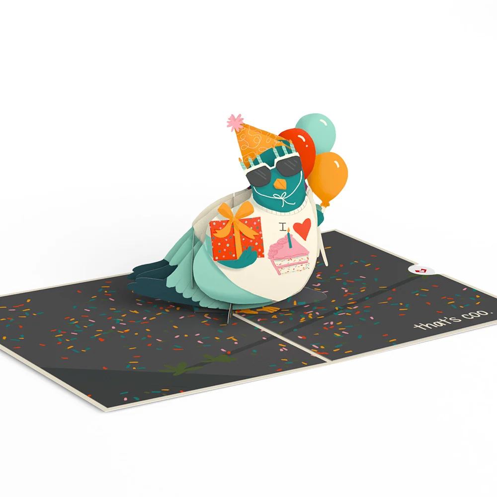 Lovepop ‘That’s Coo’ Funny Pigeon Birthday Pop-Up Card - Image 4