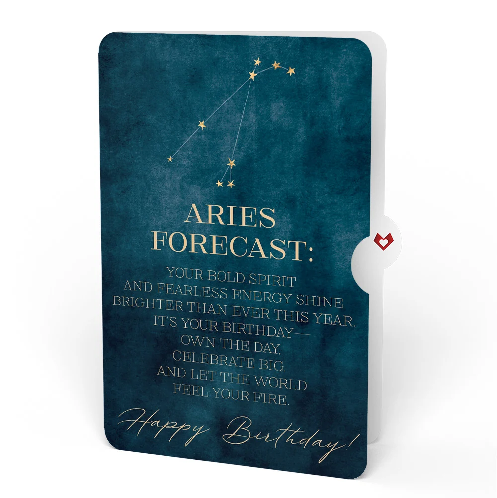 Lovepop Midnight Florals Birthday Pop-Up Card and Aries Zodiac Sentiment Set - Image 4