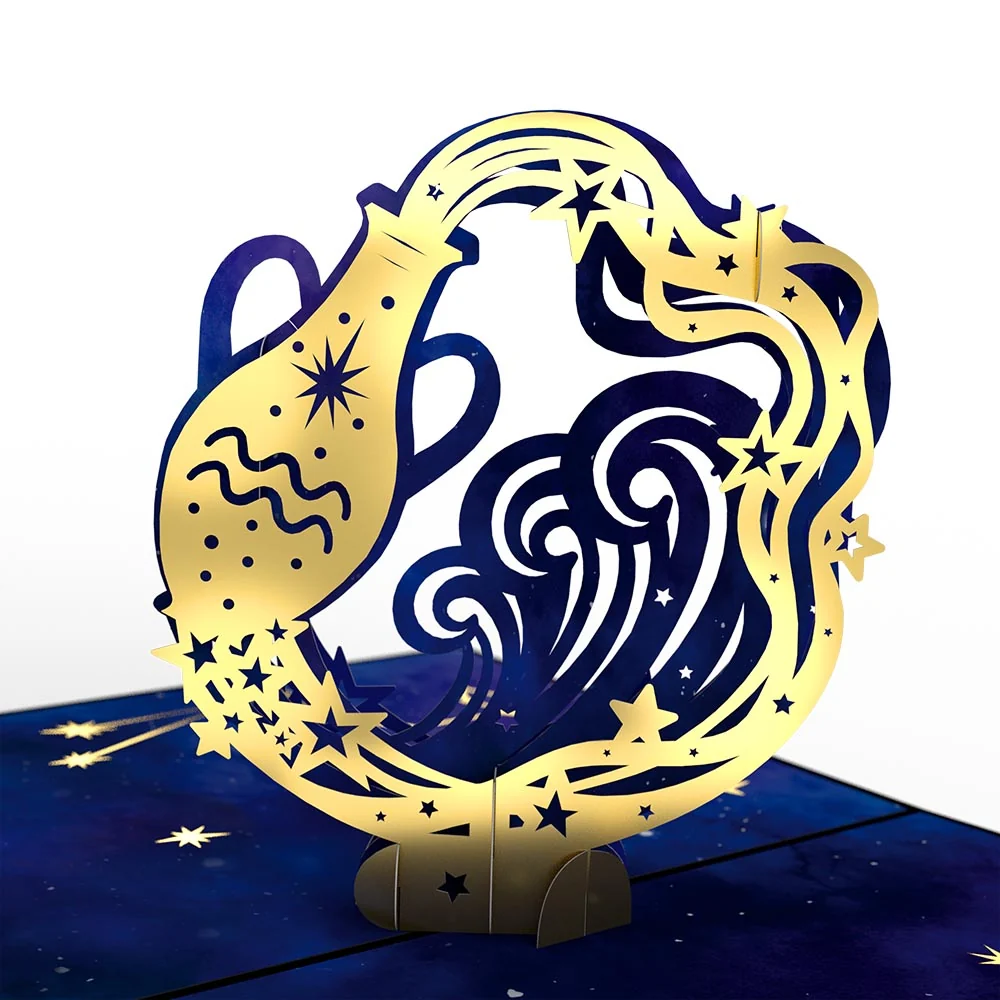 Lovepop Aquarius Zodiac Birthday Pop-Up Card and Sentiment Set - Image 3