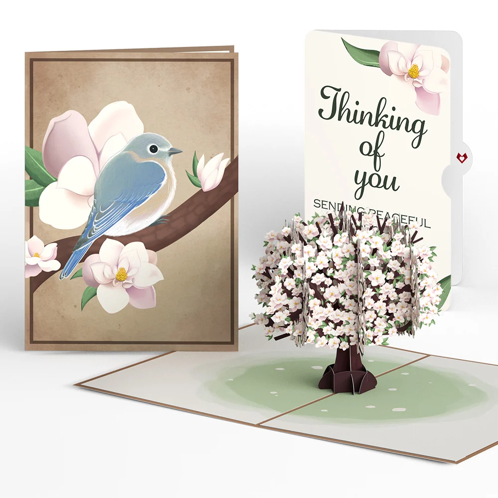 Lovepop Pink Magnolia Tree Thinking of You Pop-Up Card and Sentiment Set