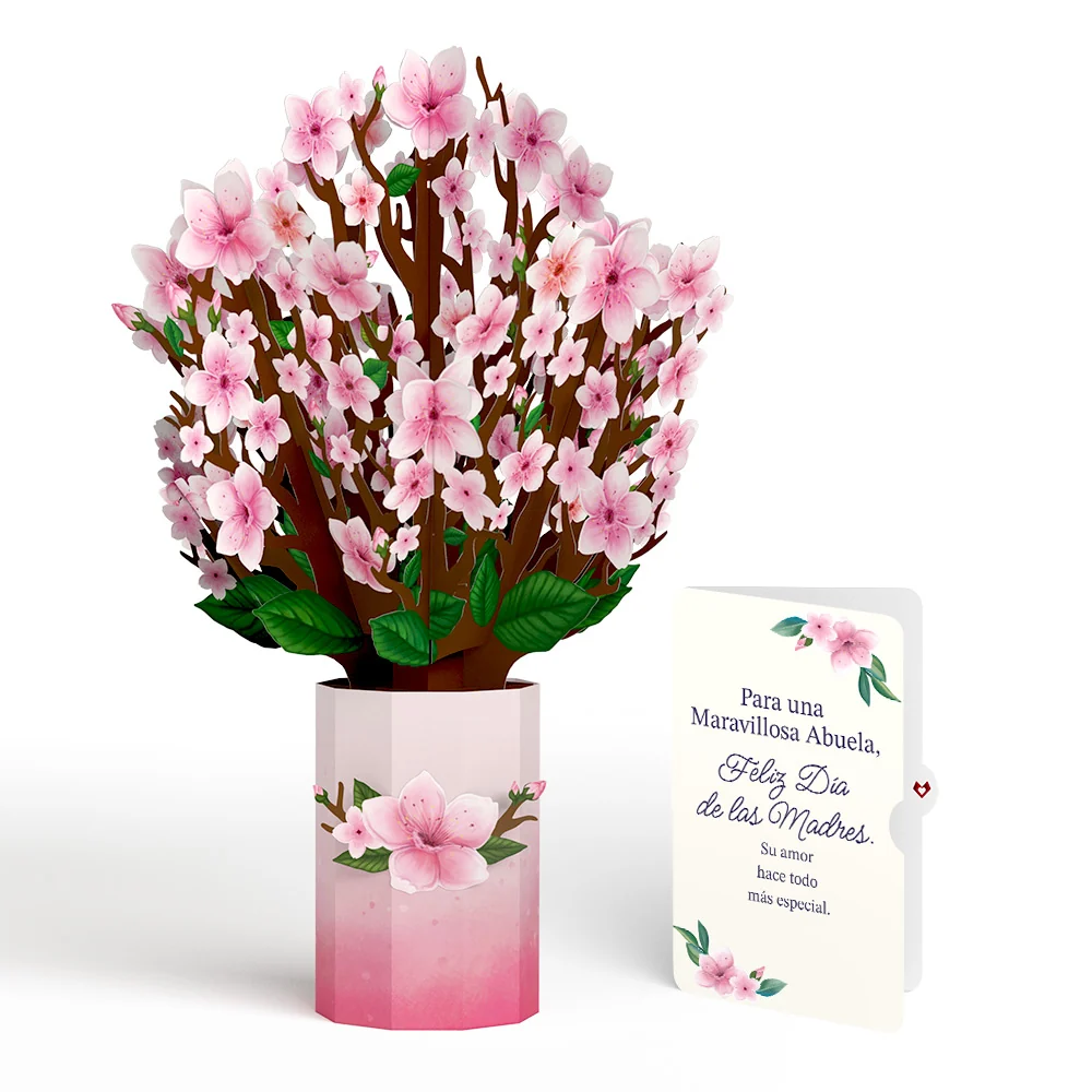Lovepop Cherry Blossom Mother's Day Bouquet and Sentiment Set for Spanish Grandmother Vase