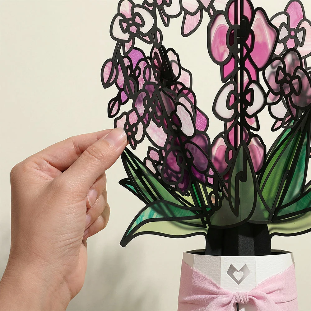 Lovepop Orchid Gleam Birthday Suncatcher Bouquet and Sentiment Set Glass - Image 3