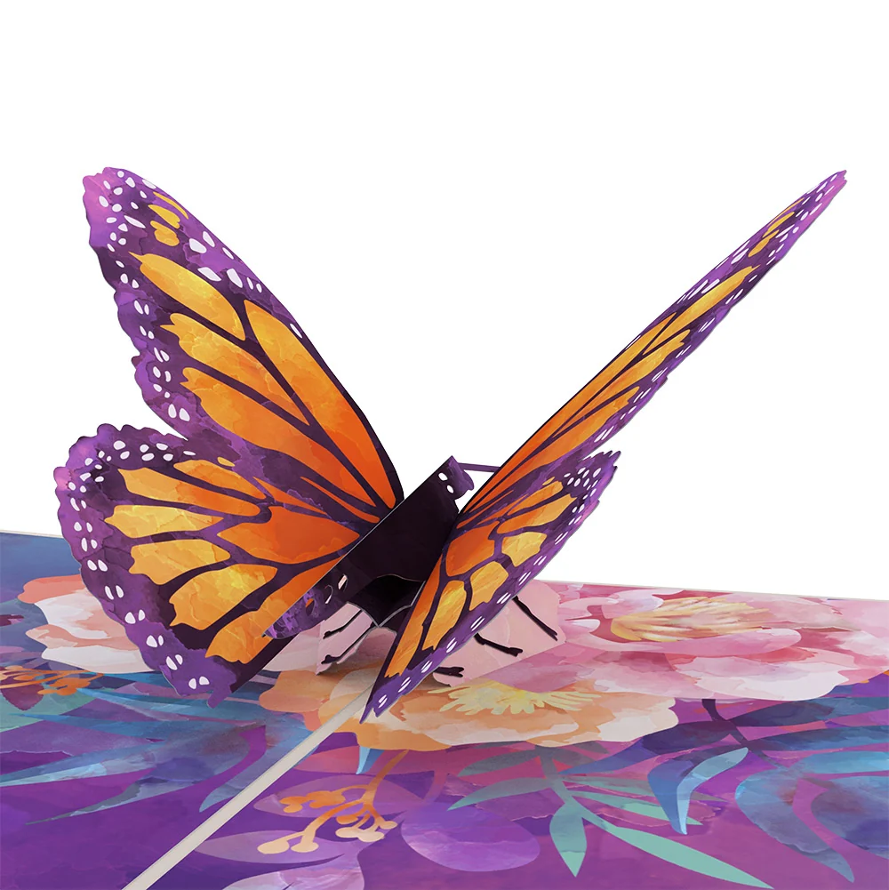 Lovepop Monarch Butterfly Valentine Pop-Up Card and Sentiment Set for Sister Cream - Image 3