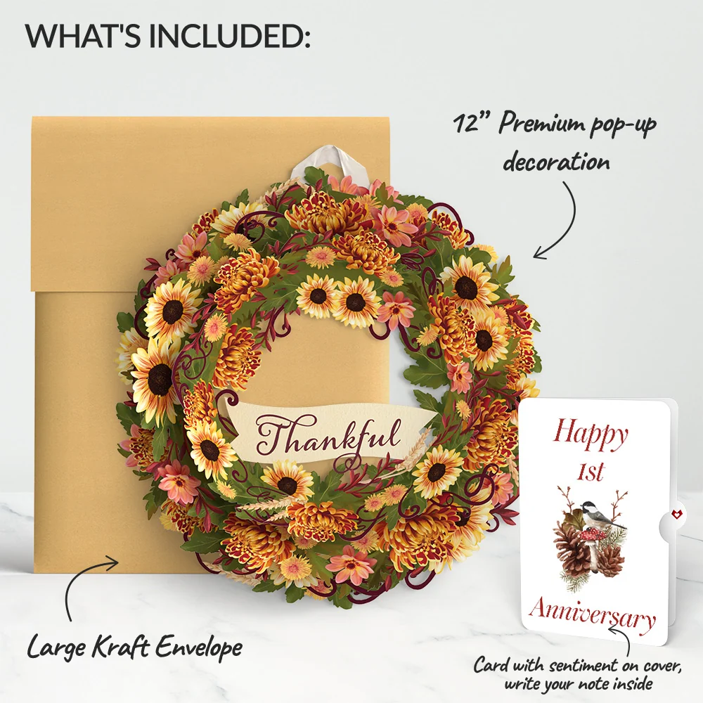 Lovepop Thankful 1st Anniversary Wreath and Sentiment Set - Image 2