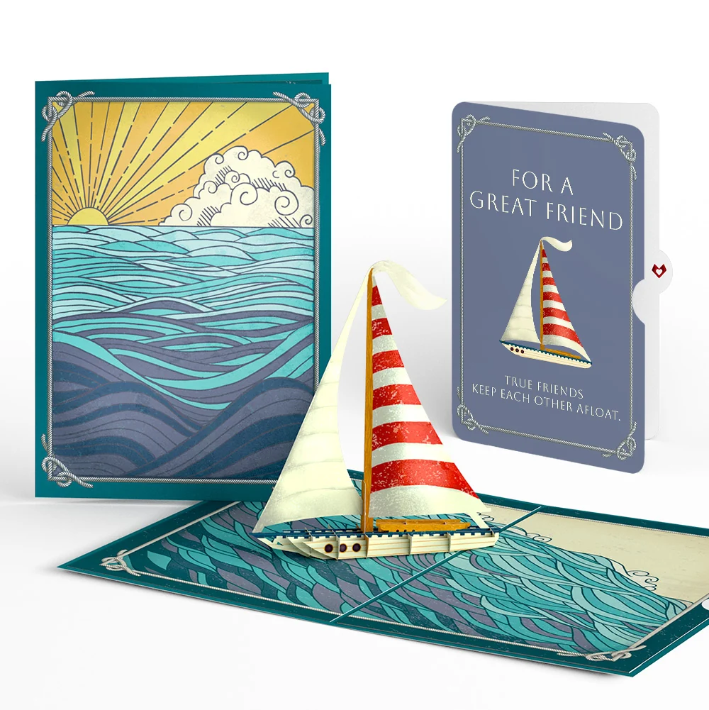 Lovepop Sailboat on the Horizon Friendship Pop-Up Card and Sentiment Set
