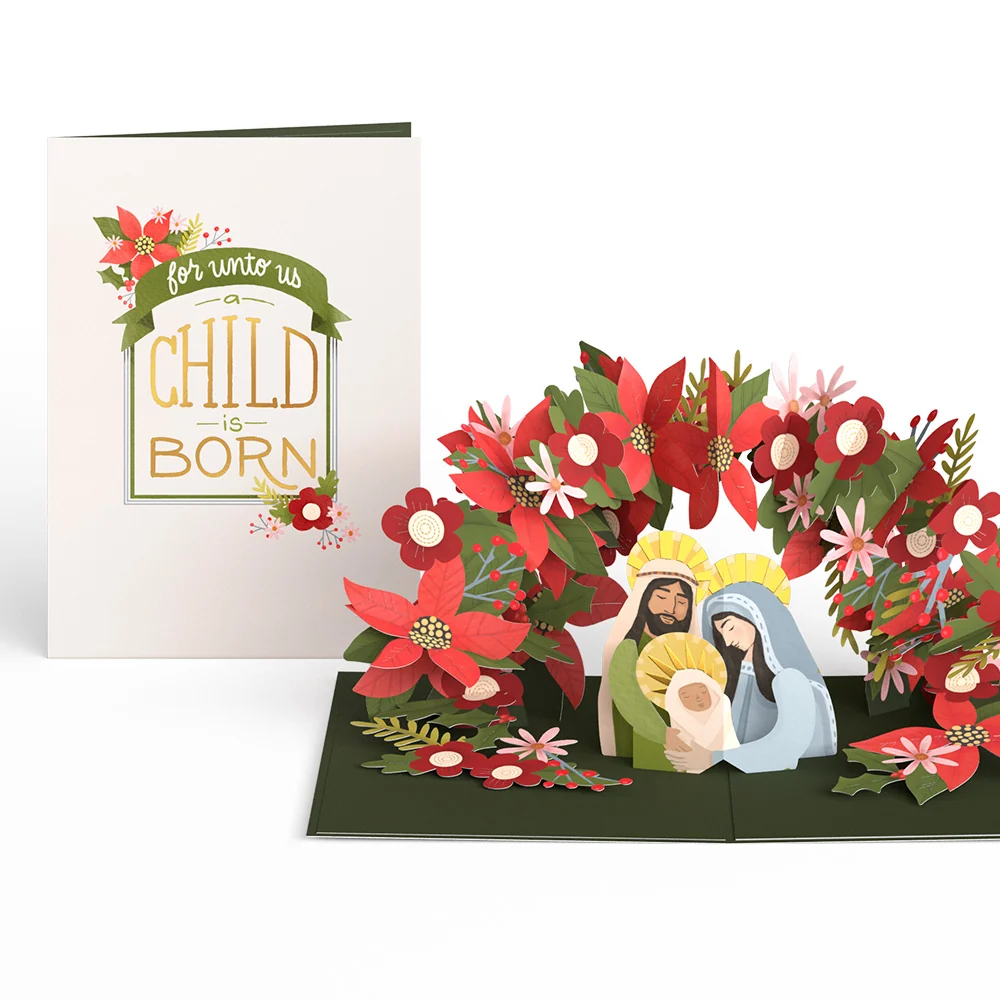 Lovepop A Child is Born Christmas Pop-Up Card & Suncatcher Bouquet Bundle - Image 2