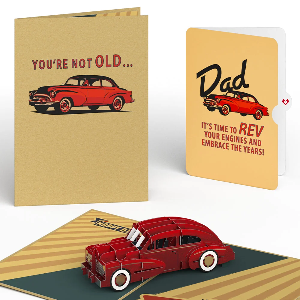 Lovepop Classic Car Birthday Pop-Up Card and Sentiment Set for Dad