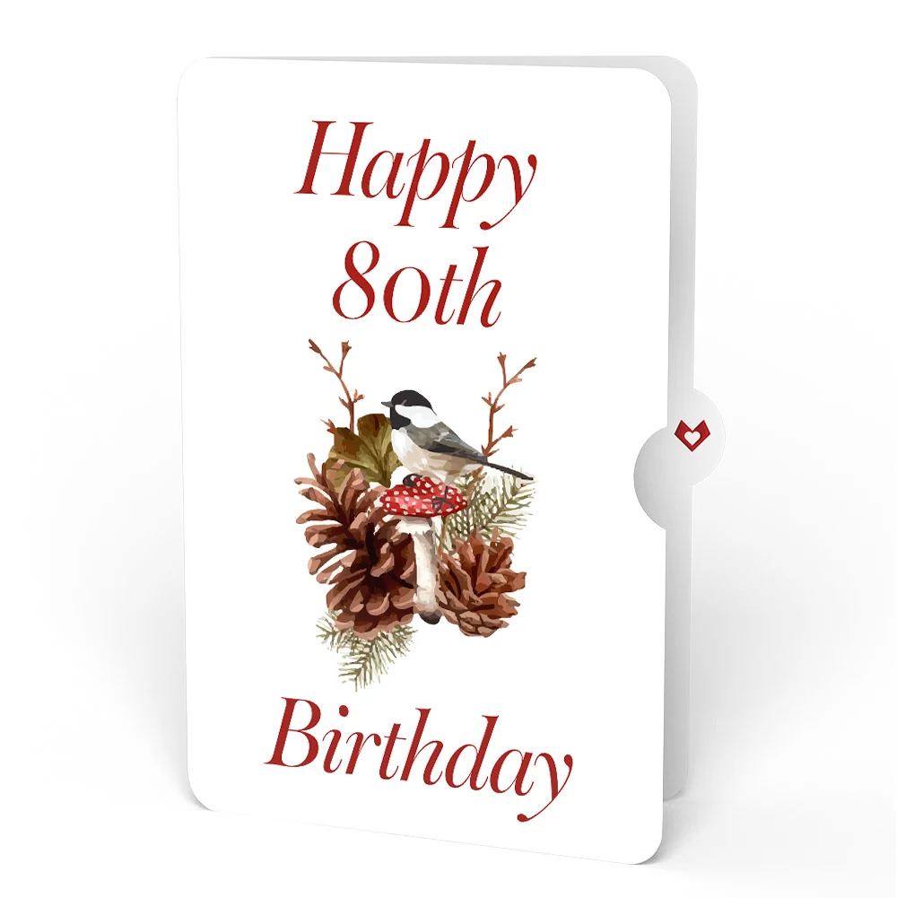 Lovepop Fall Forest Floor 80th Birthday Pop-Up Card and Sentiment Set Cream - Image 4