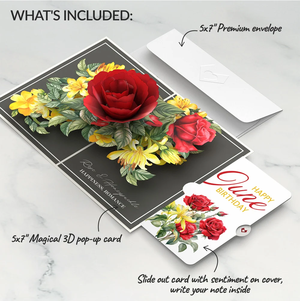 Lovepop Born to Bloom: June Birth Month Flowers Pop-Up Card and Rose Sentiment Set - Image 2