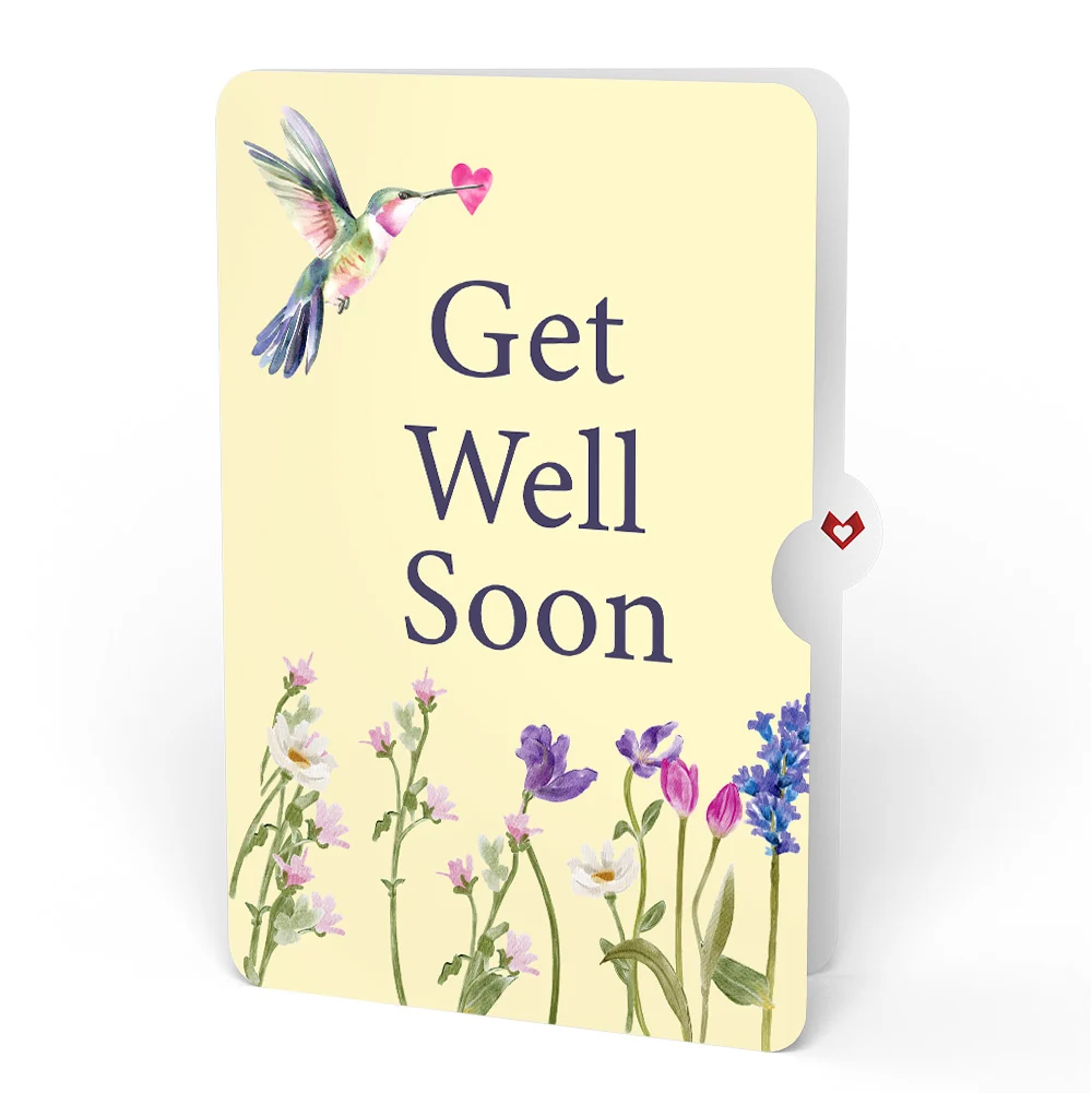 Lovepop Love in Bloom Hummingbird Get Well Soon Pop-Up Card and Sentiment Set Cream - Image 4
