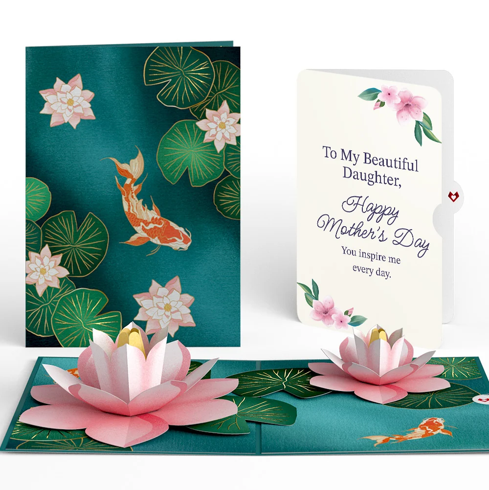 Lovepop Koi Fish and Lotus Pond Mother's Day Pop-Up Card and Sentiment Set for Daughter