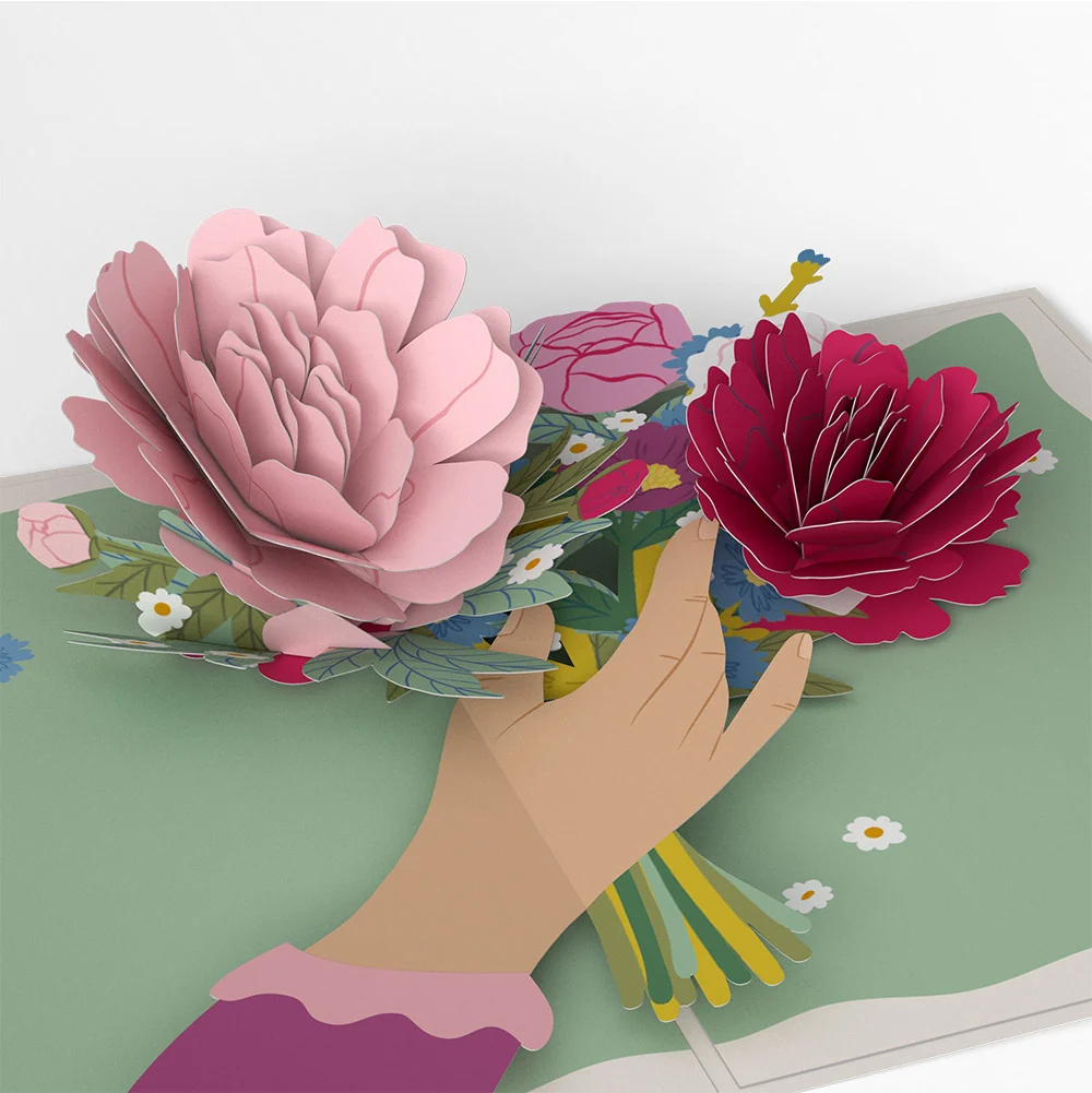 Lovepop Charming Flower Bunch Mother’s Day Pop-Up Card and Vintage Blossom Sentiment Set for Mom Cream - Image 3