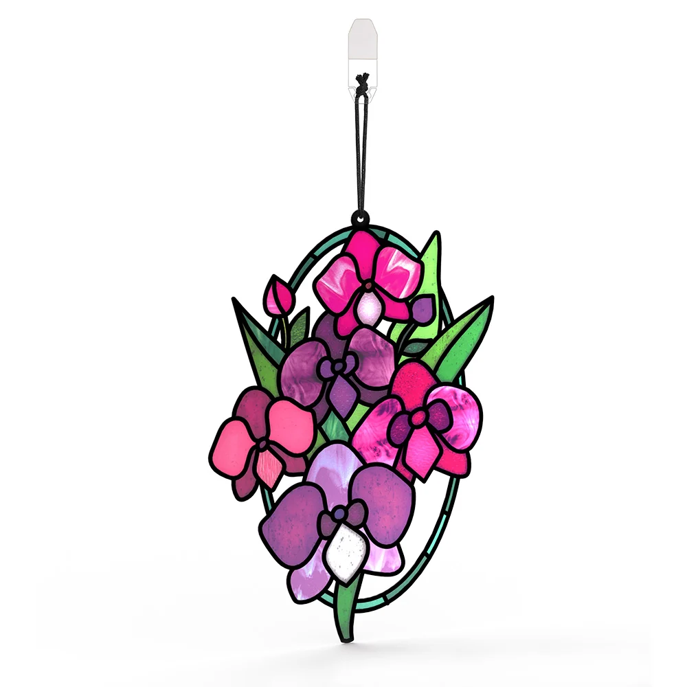 Lovepop You Make Things Bloom Orchid Thank You Suncatcher Card and Sentiment Set Glass - Image 3