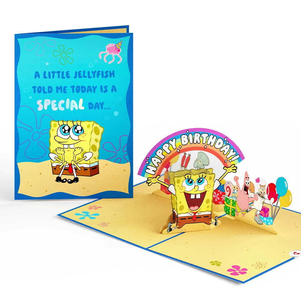 Lovepop SpongeBob SquarePants Birthday Pop-Up Card & Flower Buds Bouquet Bundle - Image 3