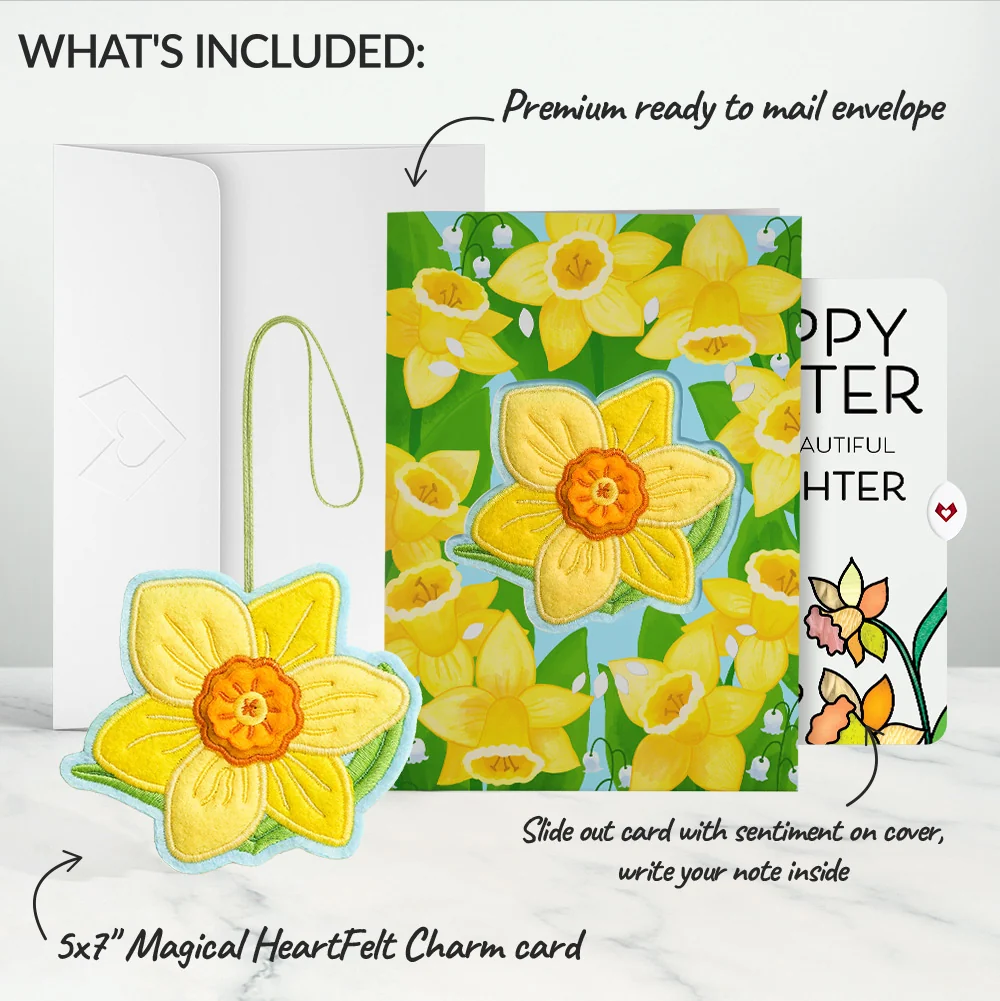 Lovepop Sunny Daffodil Easter Heartfelt Charm Card and Sentiment Set for Daughter Bag - Image 2