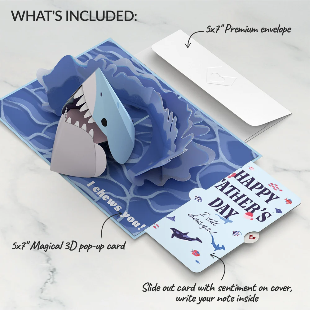 Lovepop I Chews You Shark Father's Day Pop-Up Card and Sentiment Set - Image 4