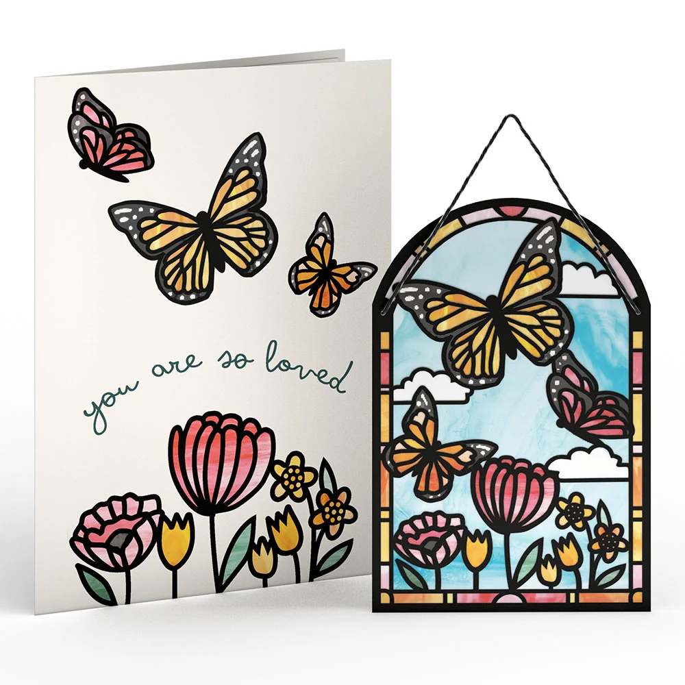 Lovepop You Are So Loved Butterfly Suncatcher Card & Bouquet Bundle - Image 2