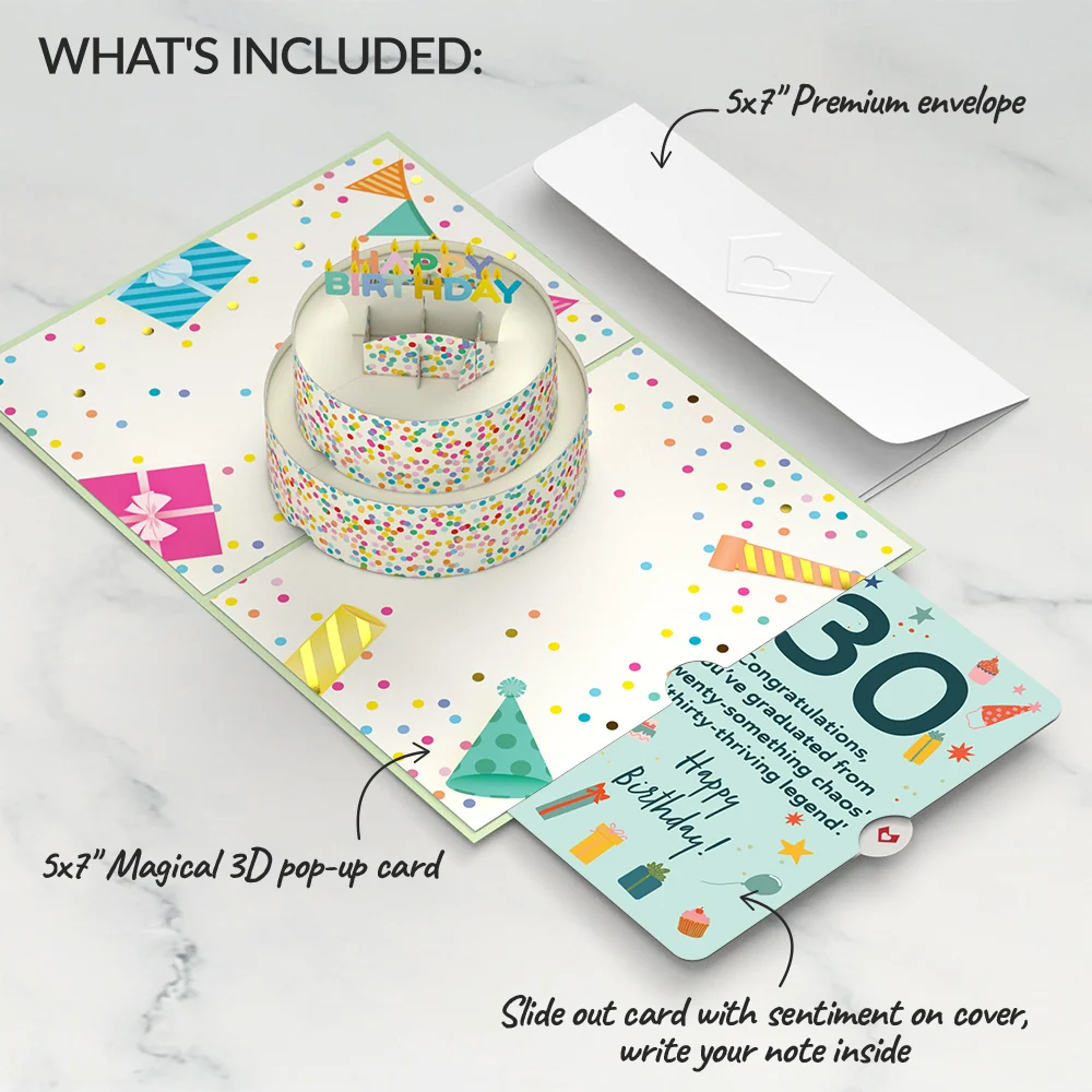 Lovepop Sprinkles 30th Birthday Cake Pop-Up Card and Sentiment Set - Image 2