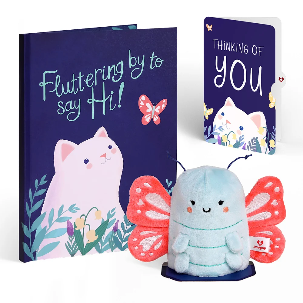 Lovepop 'Hi!' Butterfly Thinking of You Plushpop Card and Sentiment Set