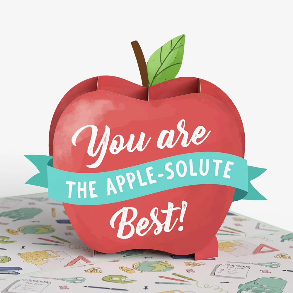 Lovepop Amazing Teacher Apple Thank You Pop-Up Card and Shape the Year Sentiment Set - Image 3