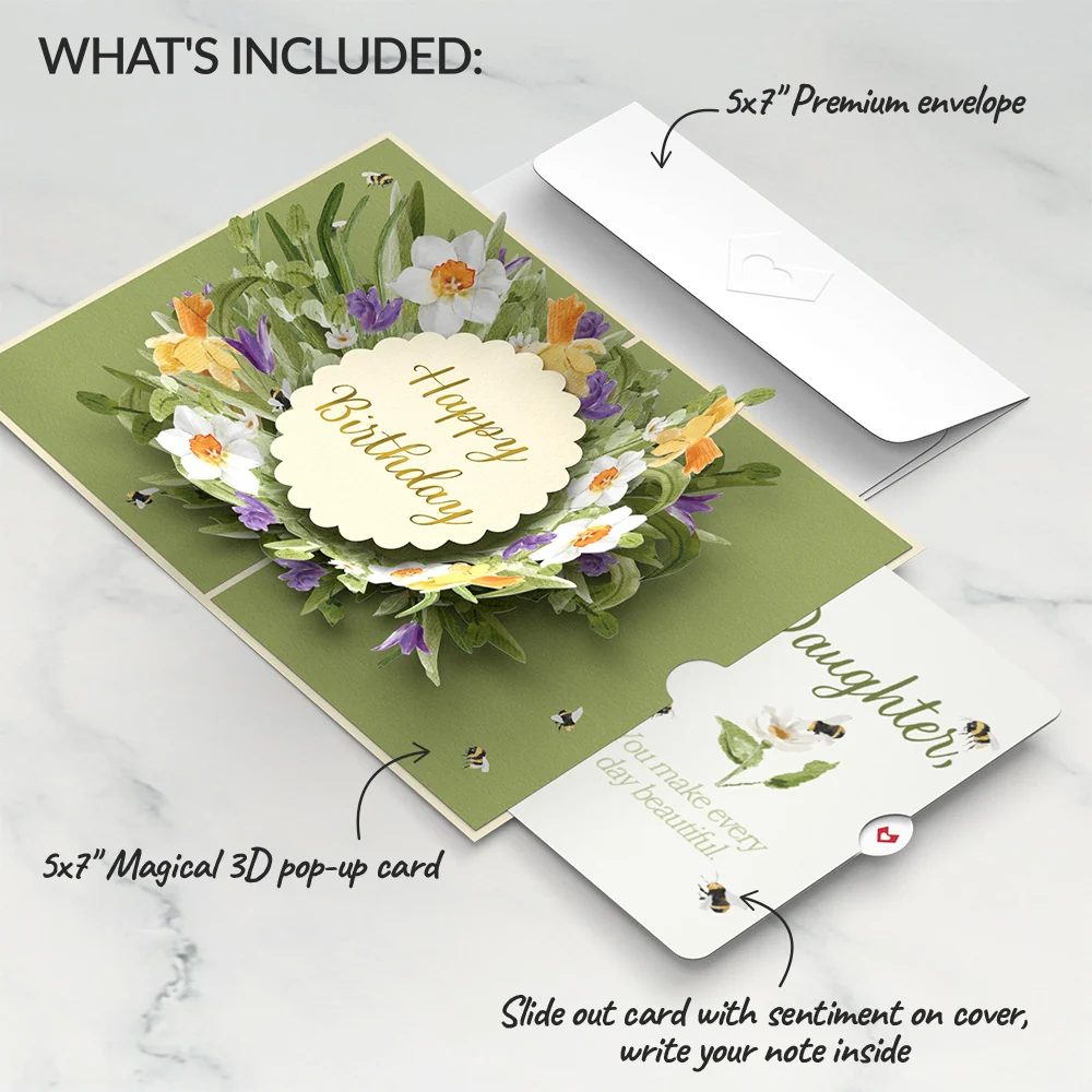 Lovepop Bloom Birthday Pop-Up Card and Sentiment Set for Daughter - Image 2