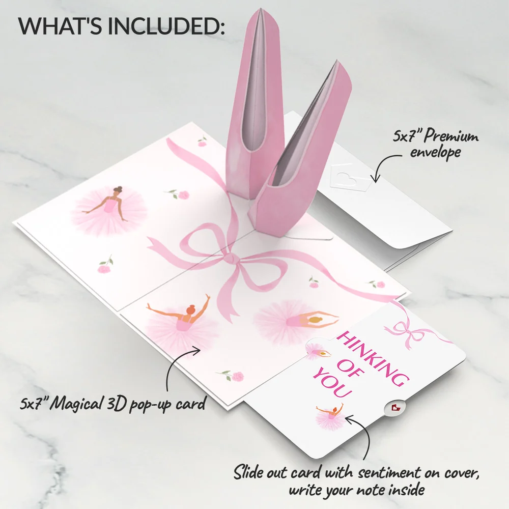Lovepop Ballet Slippers Thinking of You Pop-Up Card and Sentiment Set - Image 2