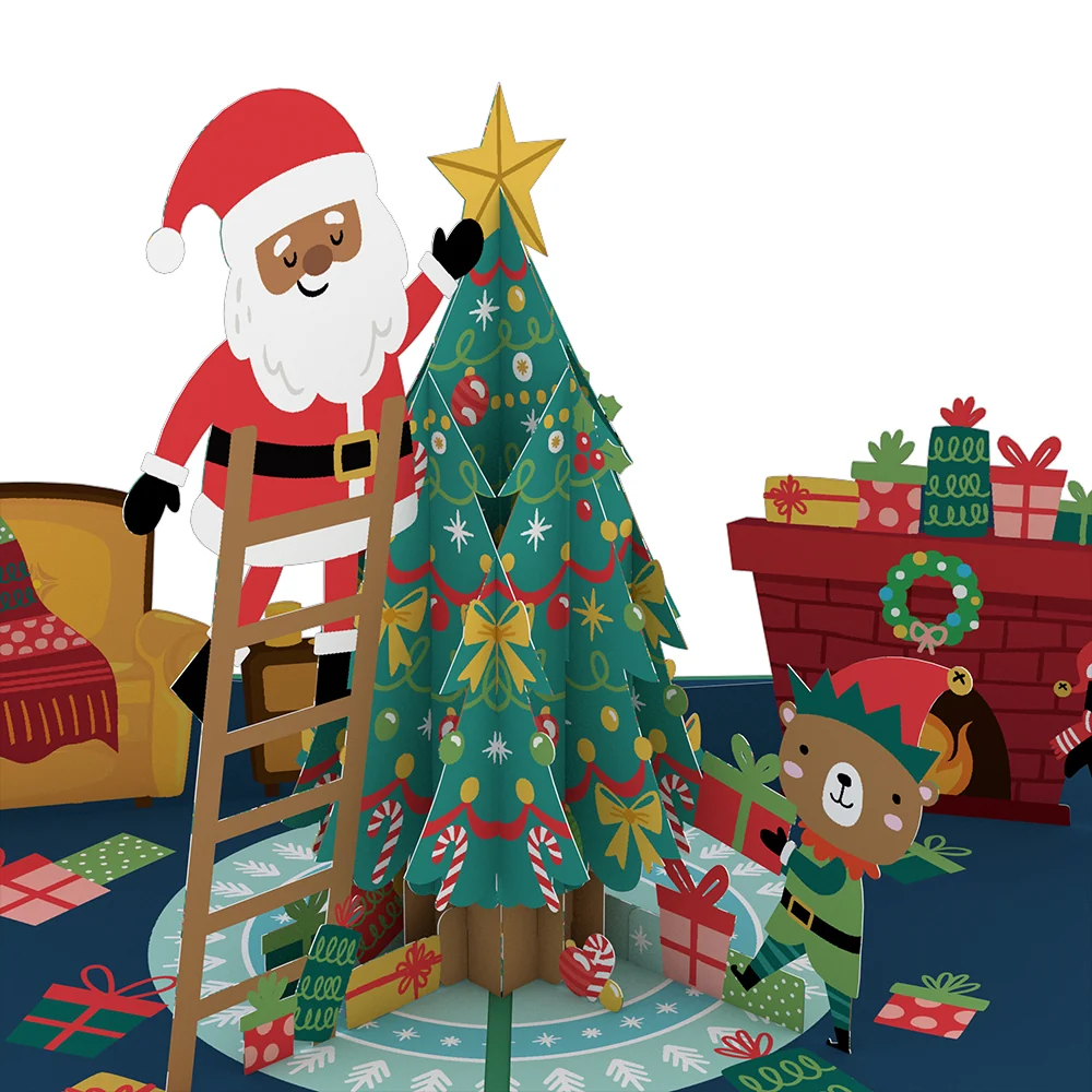 Lovepop Santa Decorating a Christmas Tree Pop-Up Card — SKU SB-41A7AF-2FEC2B5DB5D846 - Image 2