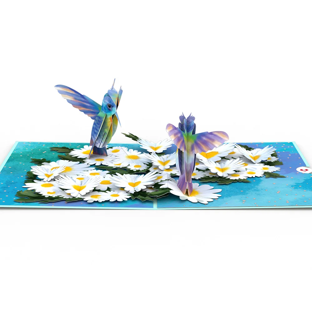 Lovepop Daisy Patch Hummingbirds Pop-Up Card - Image 3