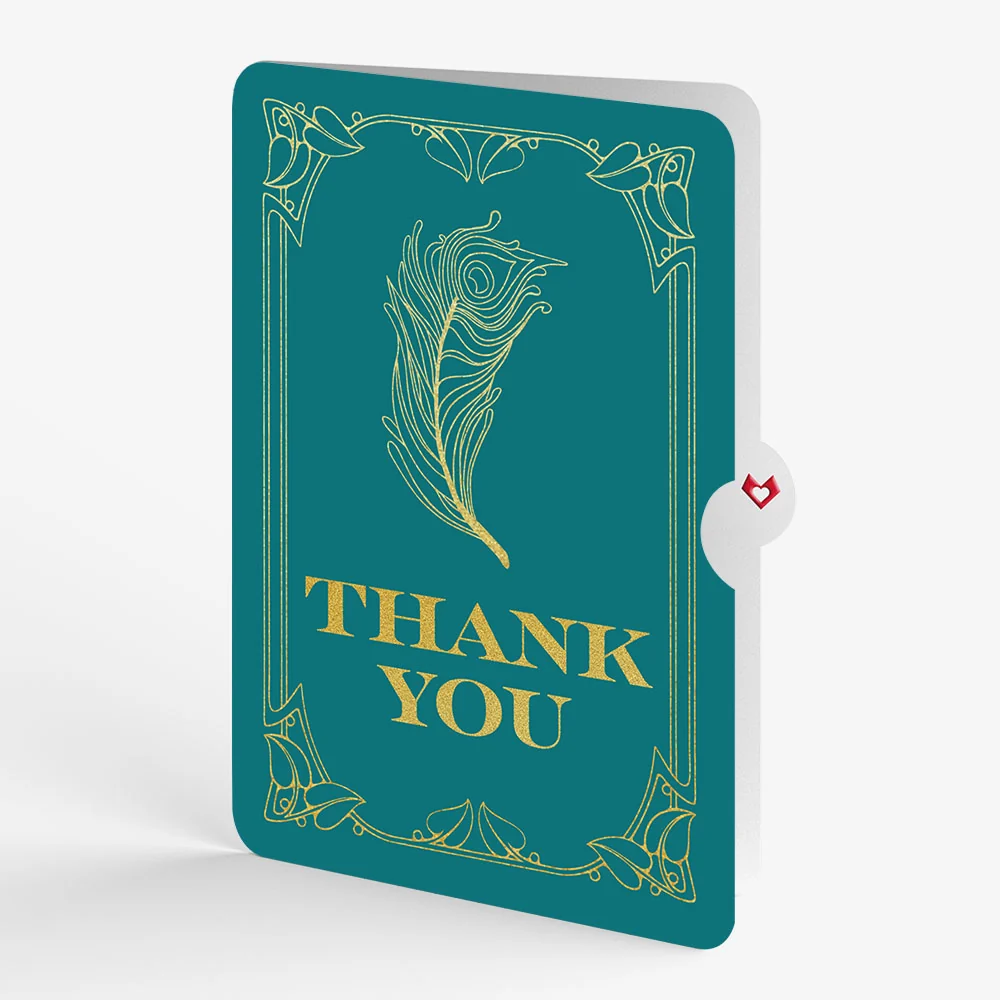 Lovepop Art Deco Peacock Thank You Pop-Up Card and Sentiment Set - Image 4