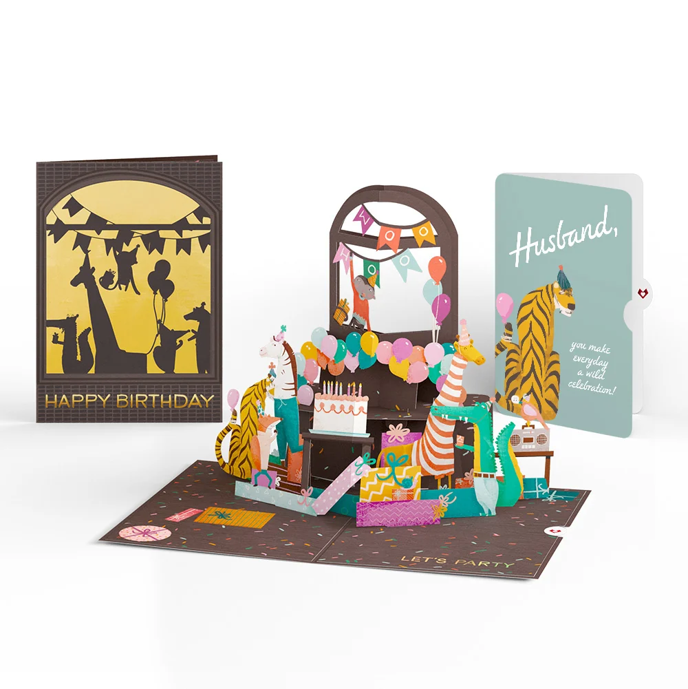 Lovepop Party Animals Birthday Pop-Up Card and Sentiment Set for Husband