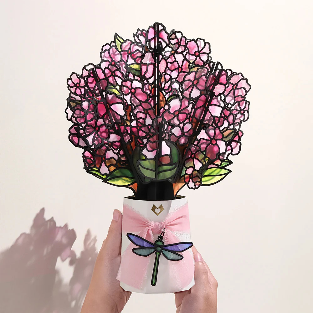 Lovepop Valentine's Day Cherry Blossom Pop-Up Card & Suncatcher Bouquet Bundle - Image 7
