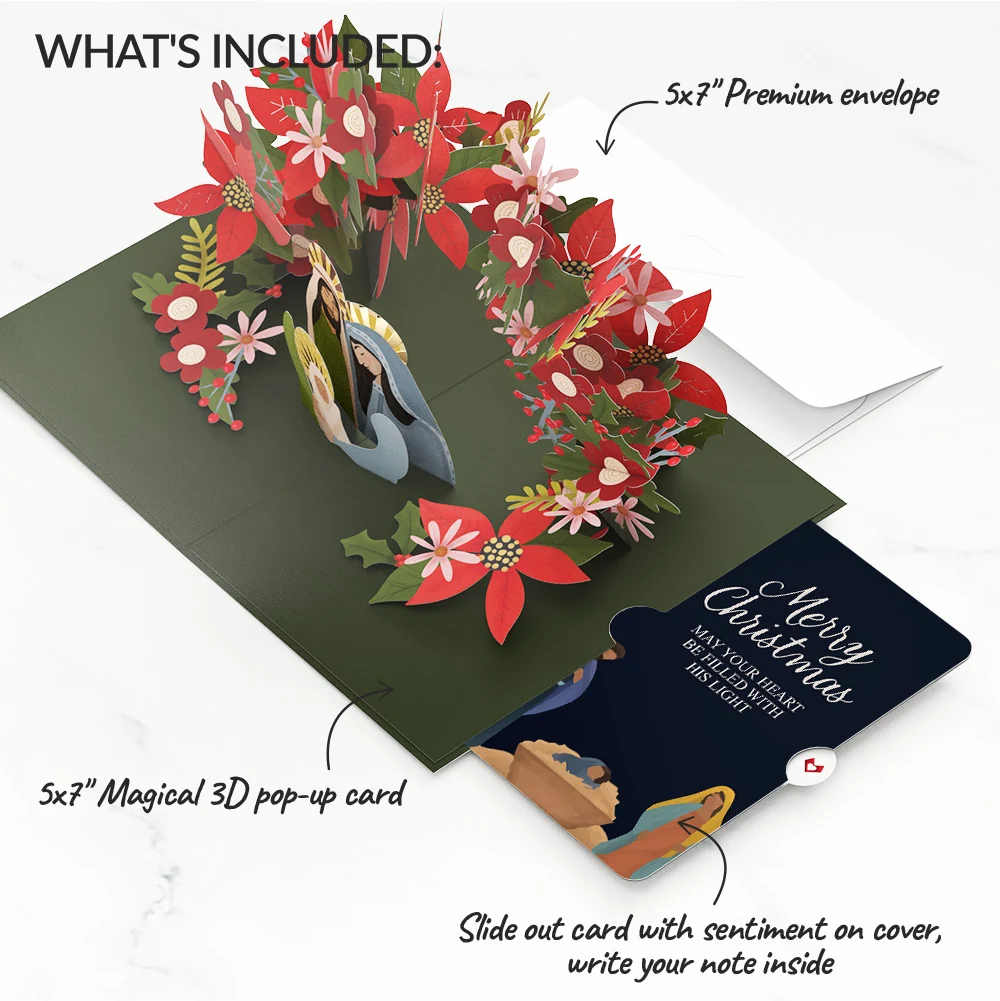 Lovepop A Child Is Born Christmas Pop-Up Card and Sentiment Set Cream - Image 2
