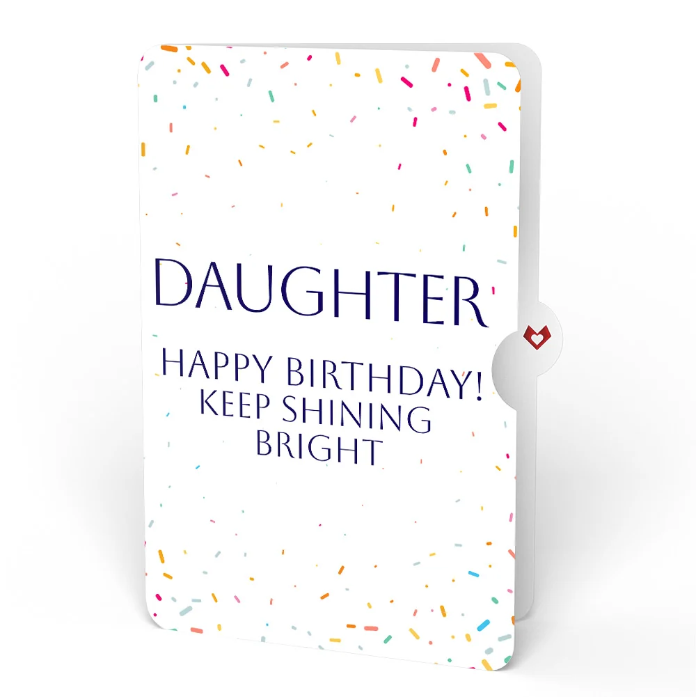 Lovepop Happy Birthday Confetti Cake Music and Lights Pop-Up Card and Sentiment Set for Daughter Candle - Image 4
