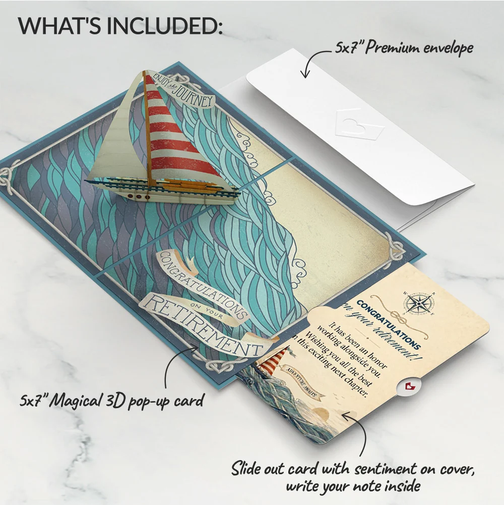 Lovepop Adventure Awaits Retirement Pop-Up Card and Smooth Sailing Ahead Sentiment Set - Image 2